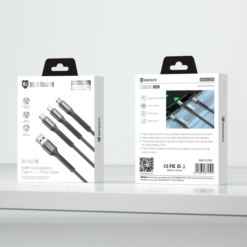 Maxguard M41LCM 1.2m 3 in 1 cable