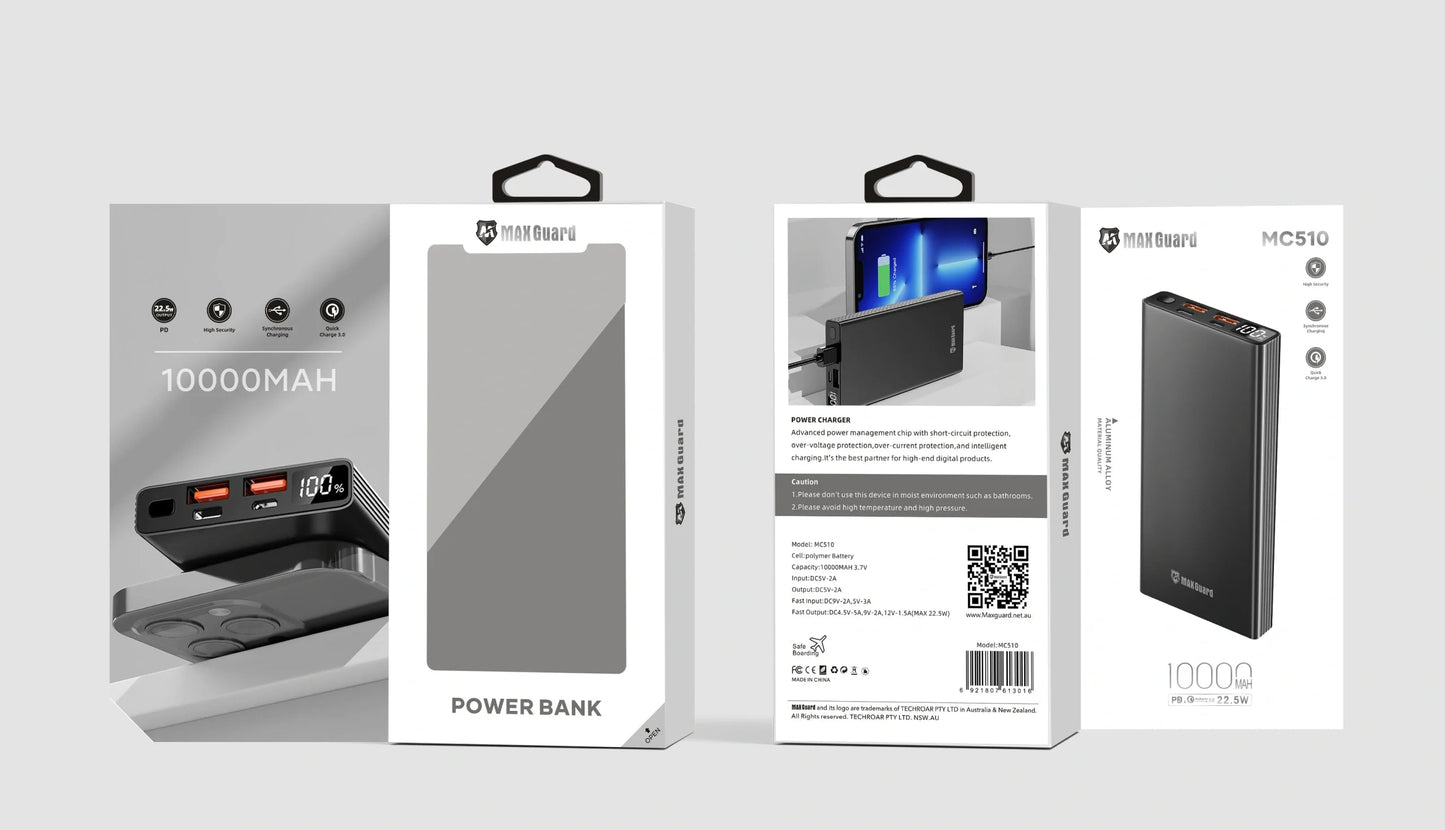 Maxguard MC510 10000 mah PD aluminum power bank
