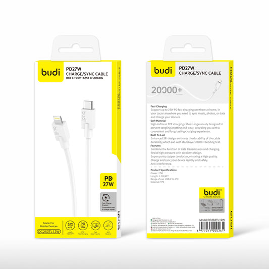 Budi DC263TL12 1.2m 27W Type-C to Lightning Cable