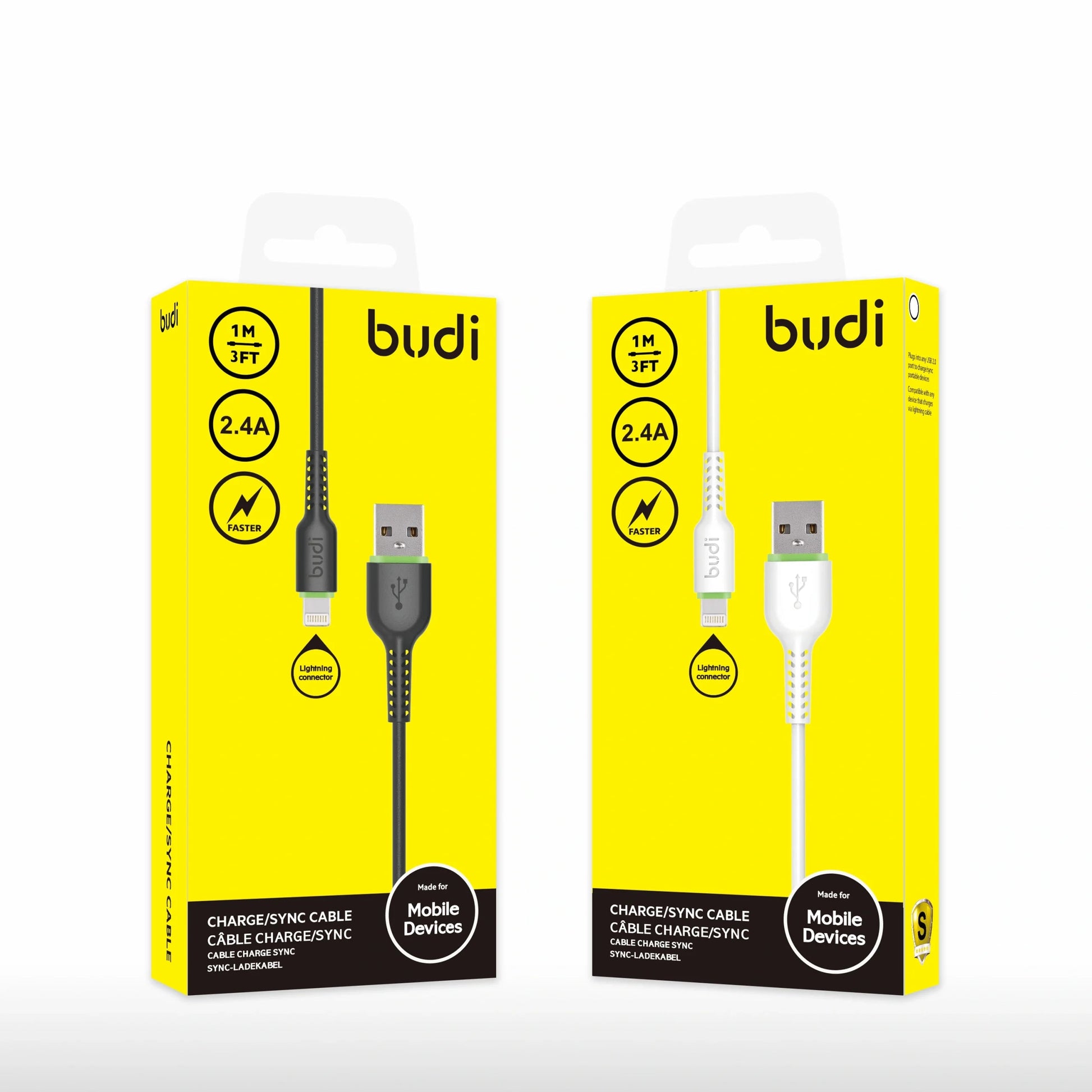 Budi DC158L10 1m USB-A to Lightning cable