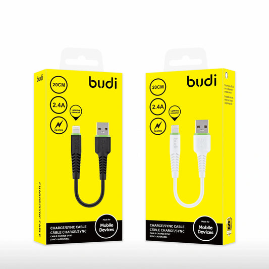 Budi DC150L02 20cm USB-A to Lightning cable