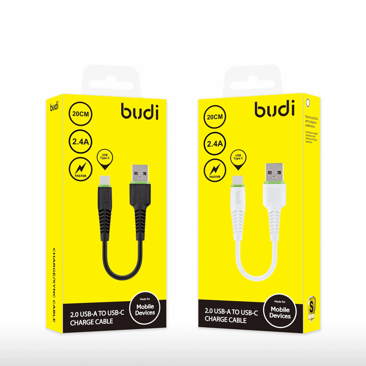 Budi DC150t02 20cm USB-A to Type-C cable