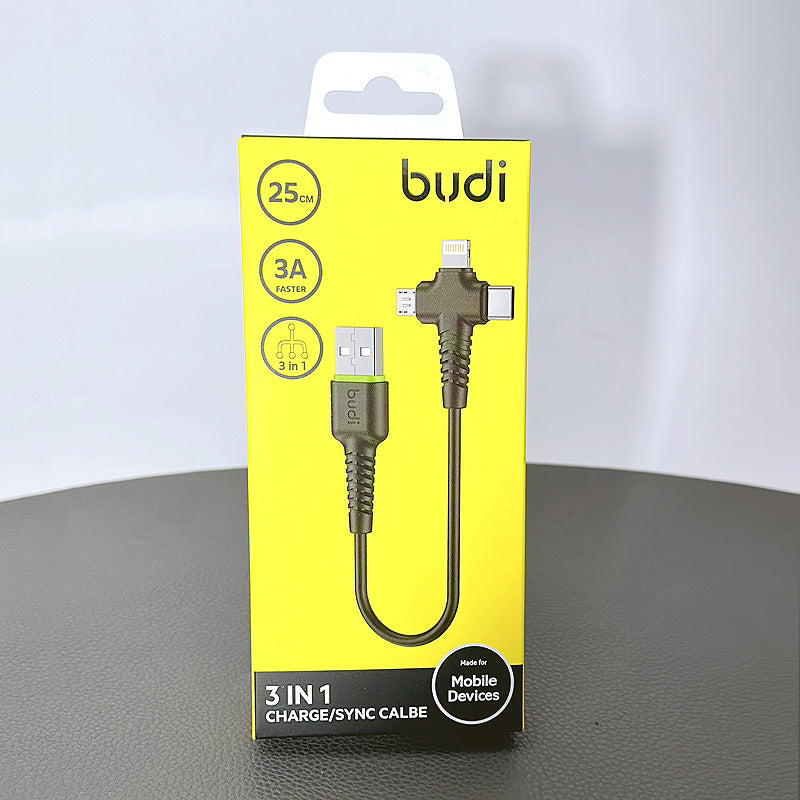 Budi DC150+ plus025 25cm 3 in 1 cable