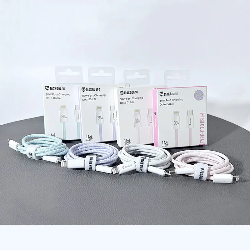 Maxguard 1m Colours 30W Type-C to Lightning Cable