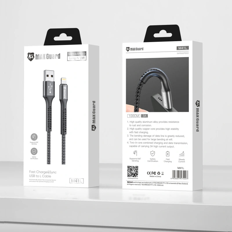 Maxguard M41L 1m USB-A to Lightning cable