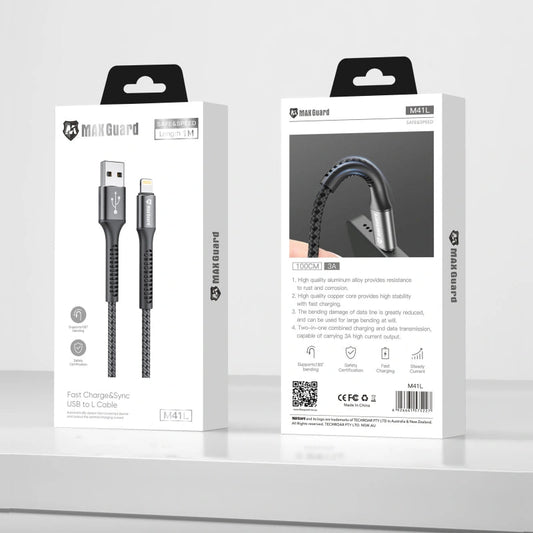 Maxguard M41L 1m USB-A to Lightning cable