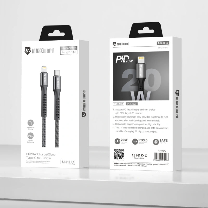 Maxguard M41LC 1m 20W Type-C to Lightning cable