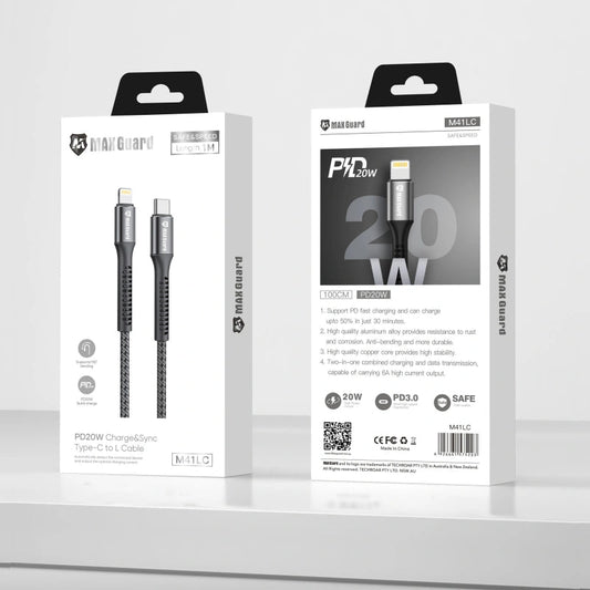 Maxguard M41LC 1m 20W Type-C to Lightning cable