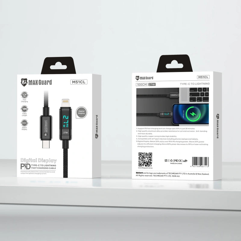 Maxguard M51CL 1m 27W Type-C to Lightning Cable