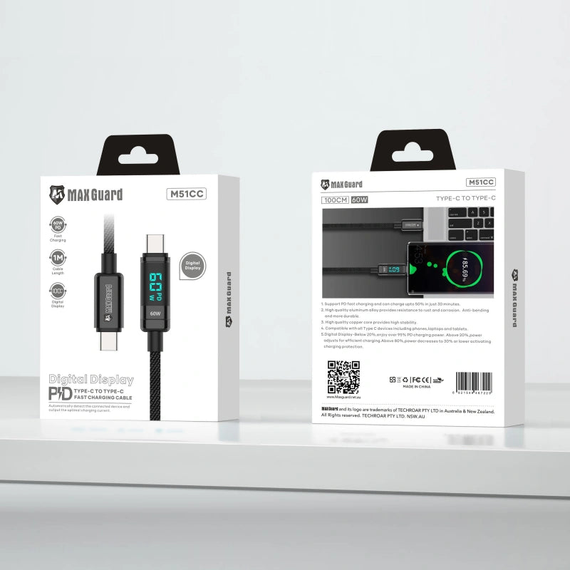 Maxguard M51CC 1m 60W Type-C to C Cable