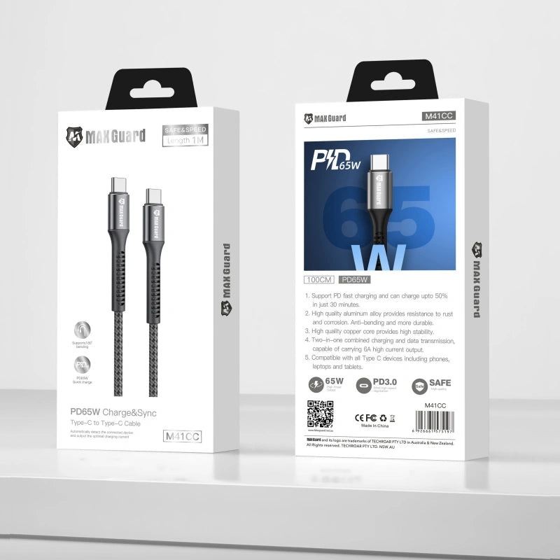 Maxguard M41CC 1m 65W Type-C to C cable