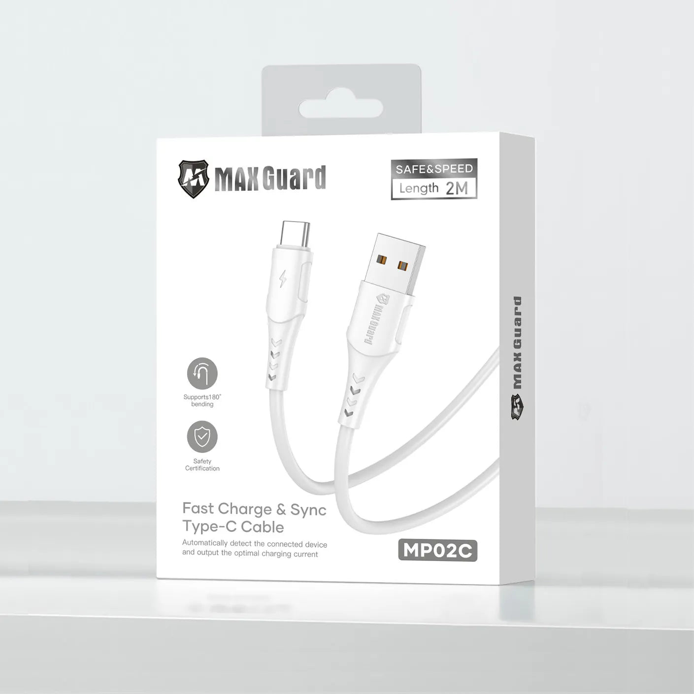 Maxguard MP02C 2m USB-A to C Cable