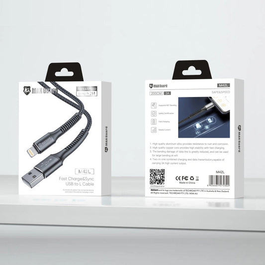 Maxguard M42L 2m USB-A to Lightning cable