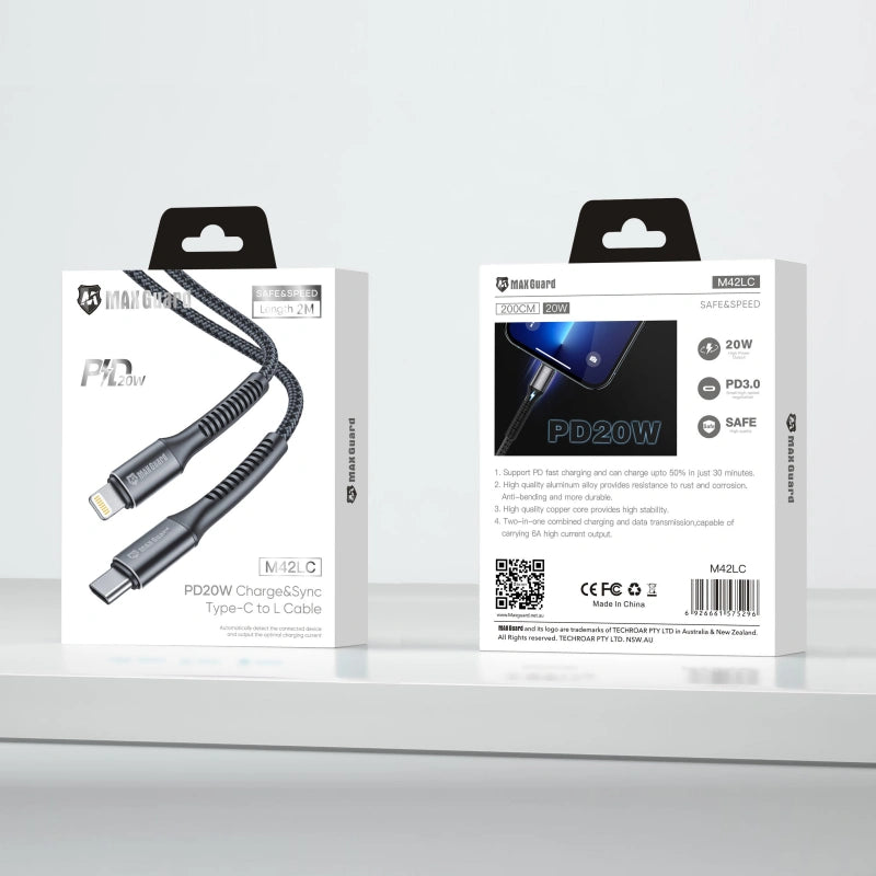 Maxguard M42LC 2m 20W Type-C to Lightning cable