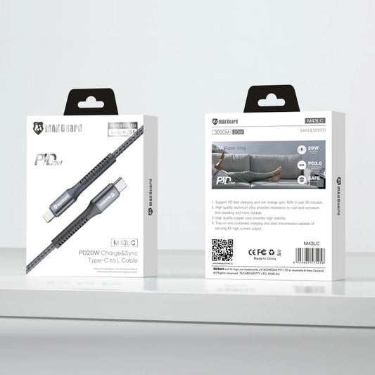 Maxguard M43LC 3m 20W Type-C to Lightning cable