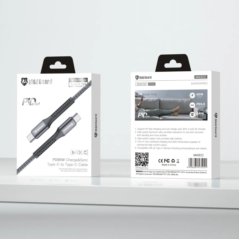 Maxguard M43CC 3m 65W Type-C to C cable