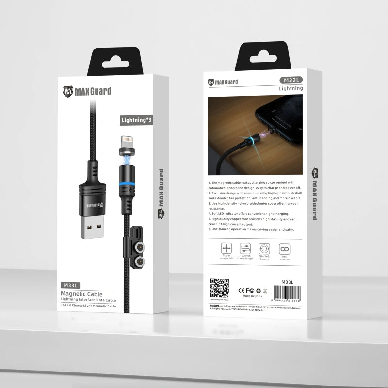 Maxguard M33L 1m USB-A to Lightning Cable