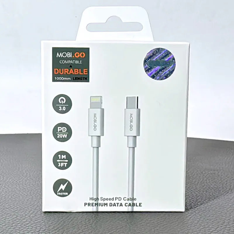 Mobigo 201LC/GO201TL 1m PD 20W Type-C to Lightning Cable
