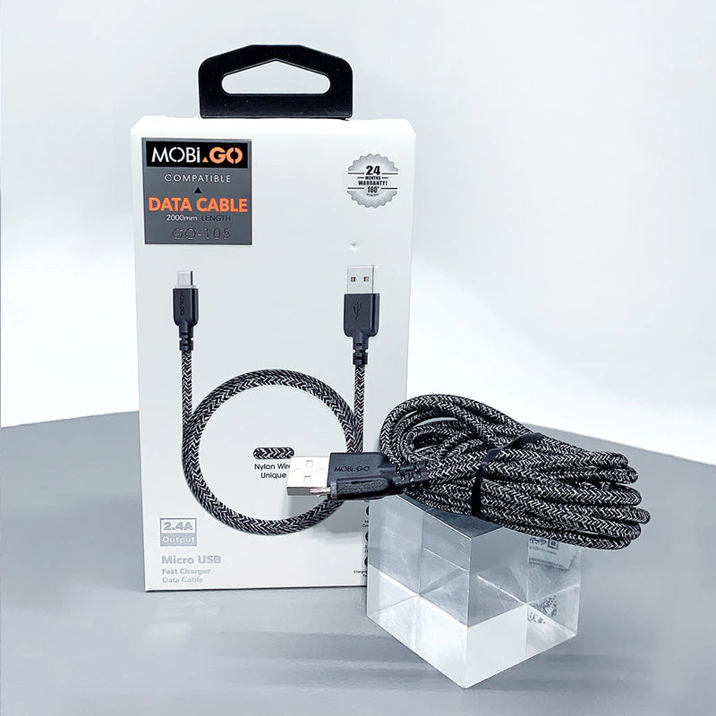 Mobigo GO105 2m USB-A to Micro cable