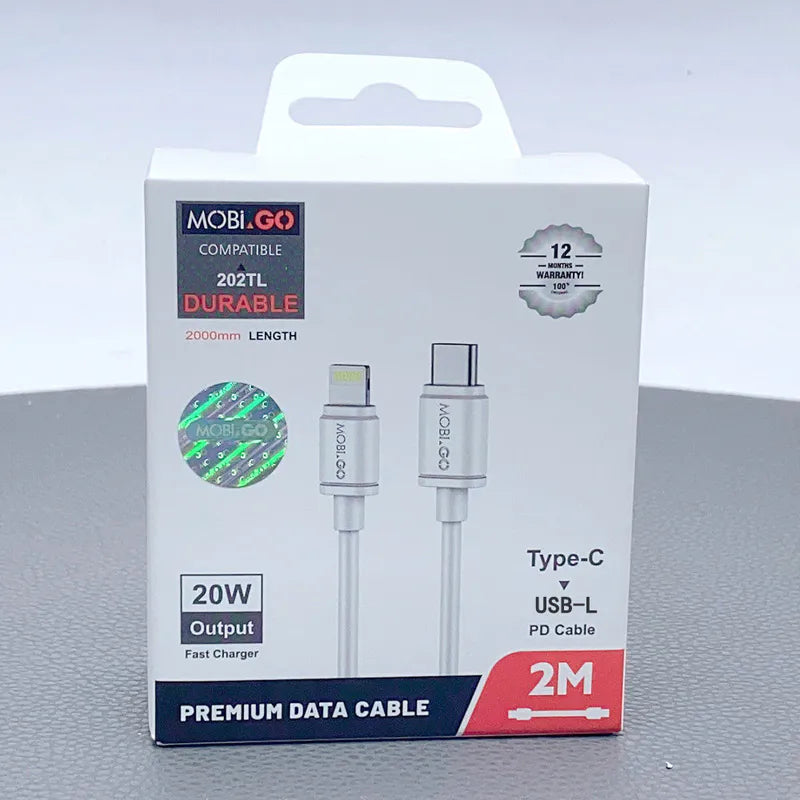 Mobigo 202TL/202LC 2m 20W Type-C to Lightning cable
