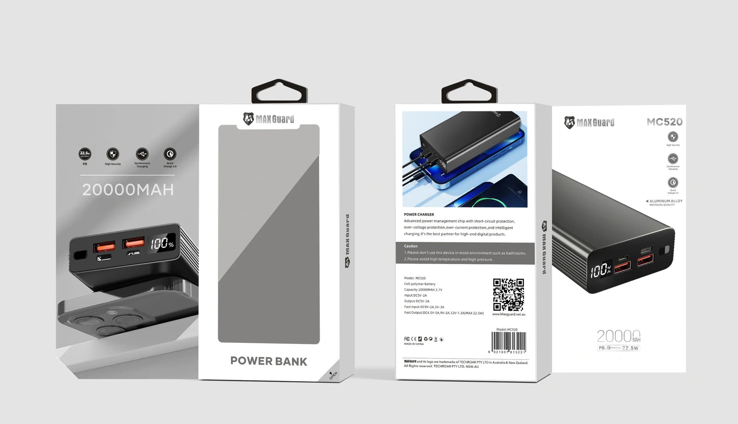 Maxguard MC520 20000 mah PD aluminum power bank