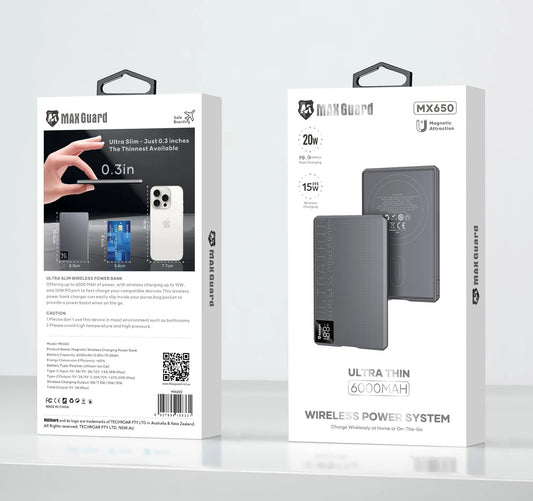Maxguard MX650 6000 mah PD Ultra Thin power bank