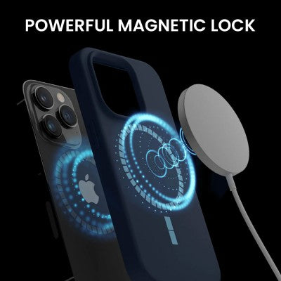 Liquid Silicone Case Cover with Magnetic Ring for iPhone 16 Pro  Magsafe